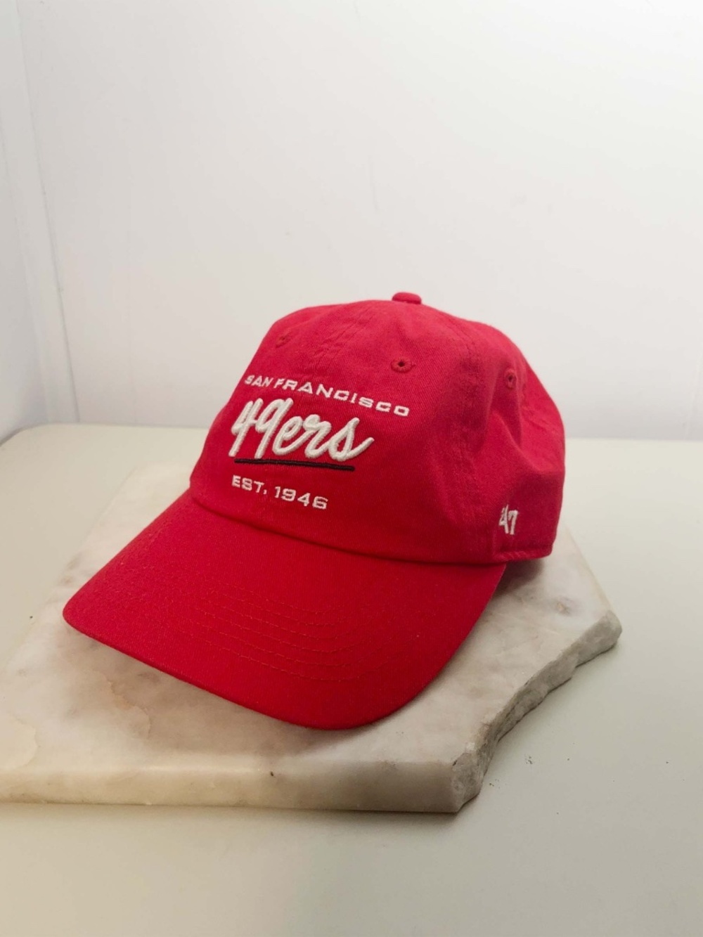 47 Brand San Francisco 49ers Womens Red Adjustable Strapback Hat NFL Cap